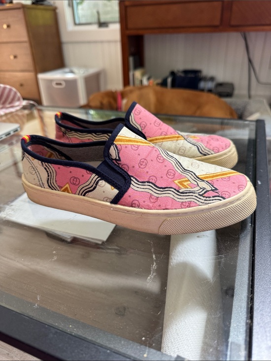 Respoke Shoes - Pink Patterned Slip-On Canvas Sneakers